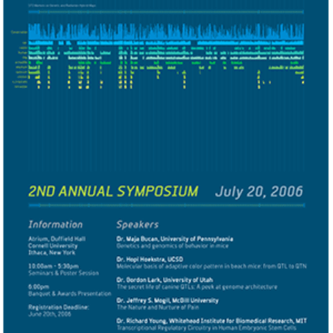 Promotional Poster featuring a comparison of gene sequence across multiple vertebrates.