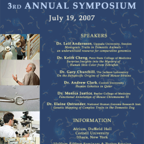 Promotional poster featuring chromosomes.